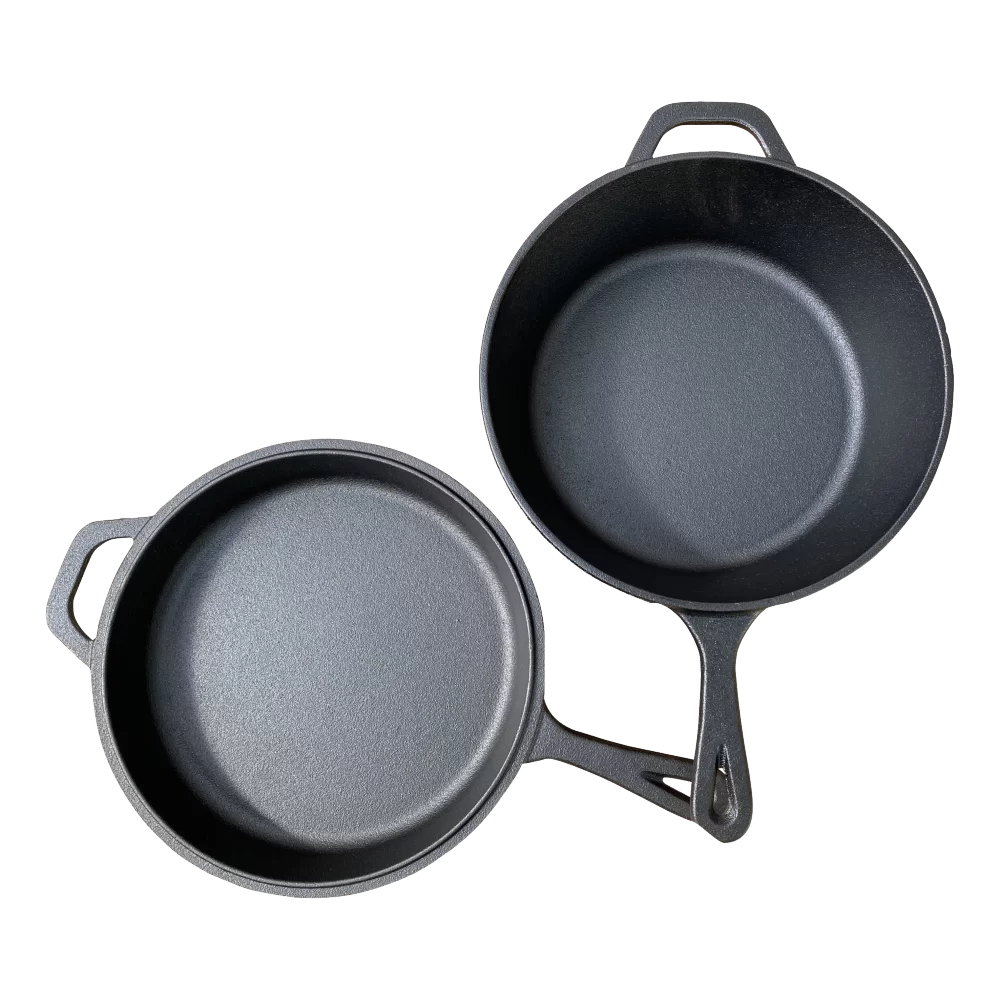 Cast iron skillet with lid - Medium - Kamado-Essentials.com